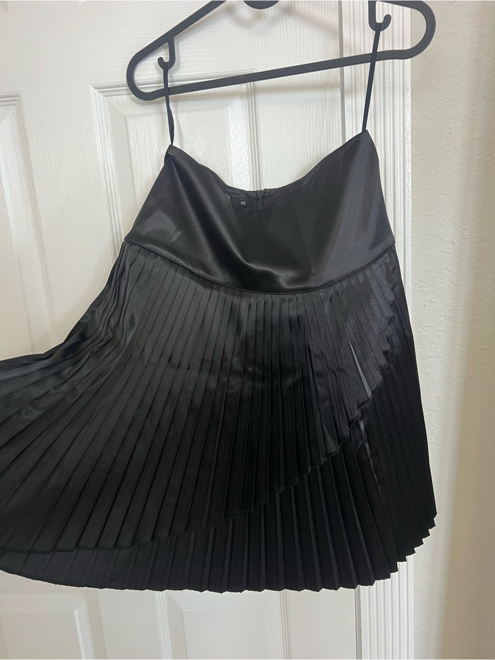 Arden B Black Satin Pleated Skirt